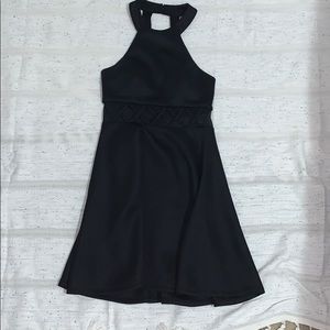 Black high neck dress